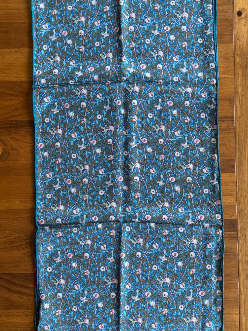 Fox & Chave Silk Scarf with William Morris Bird & Pomegranate Design